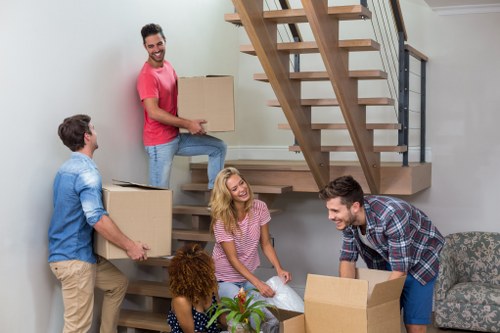 Moving van and packed boxes prepared for a Sheffield home relocation