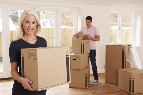 Removals van for home moving in Sheffield street