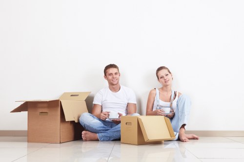 Packed household items ready for local removals in Sheffield