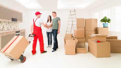 Charity donation items prepared for reuse after a house move