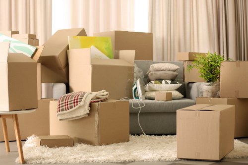 Professional team handling office relocation boxes in Sheffield