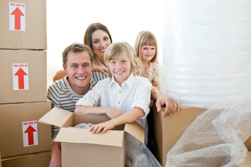 Boxes and furniture being loaded for a Sheffield move
