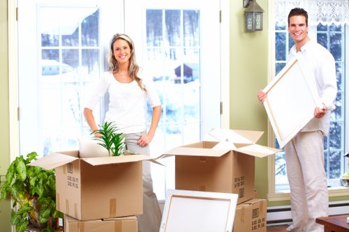 Packed moving boxes ready for a local house move