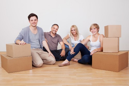 Packed boxes and furniture prepared for removals